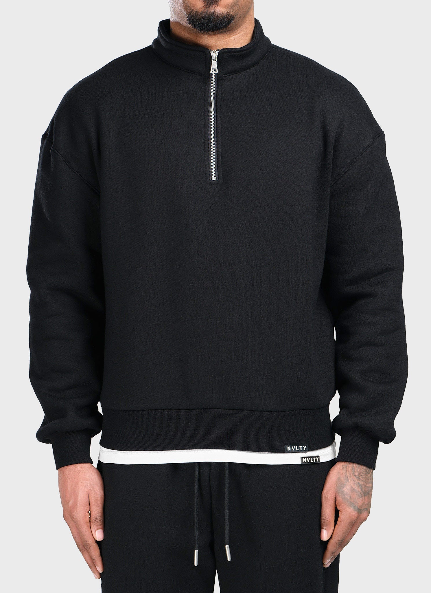 Heavyweight Luxe Quarter Zip - Black
