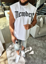 Members Arc Sleeveless T-Shirt - White