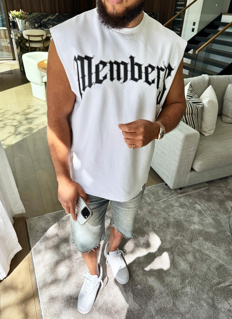 Members Arc Sleeveless T-Shirt - White