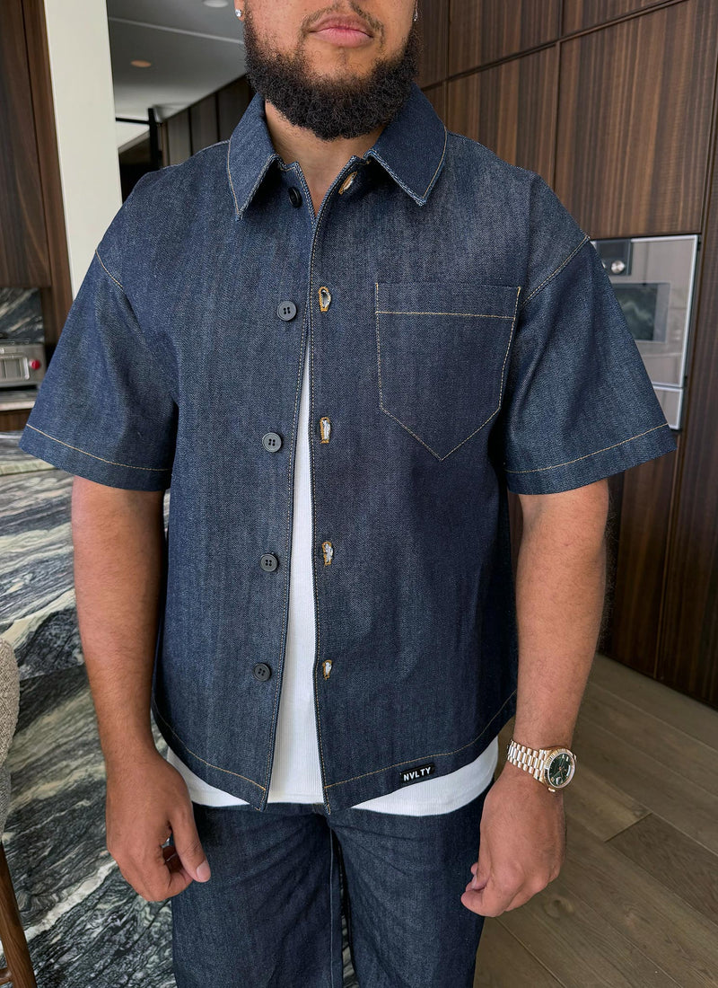 Structured Selvedge Denim Shirt - Indigo