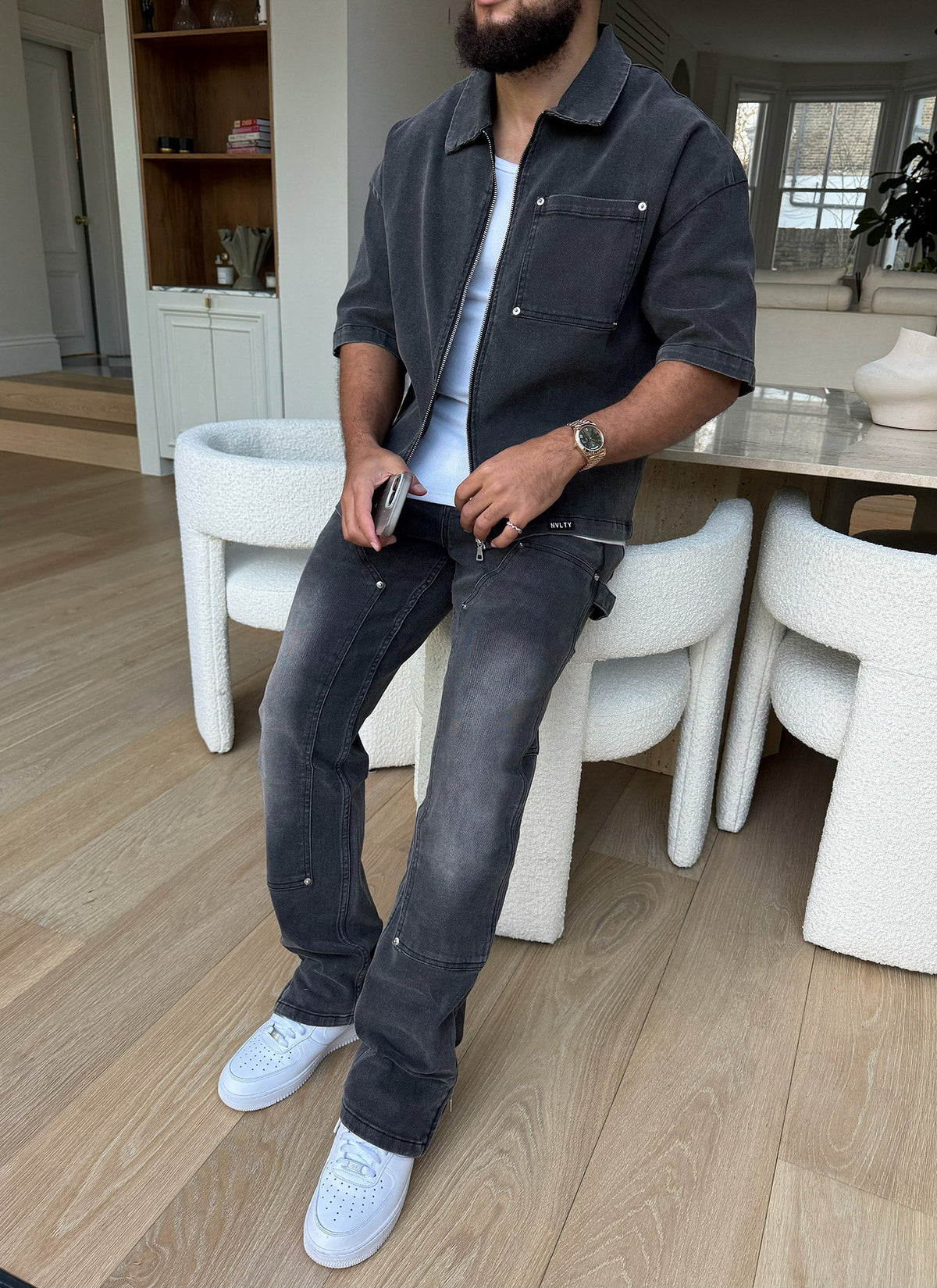 Vintage Carpenter Rivet Jeans - Grey