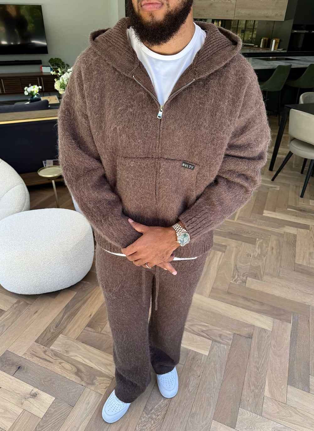 Mohair Joggers - Brown