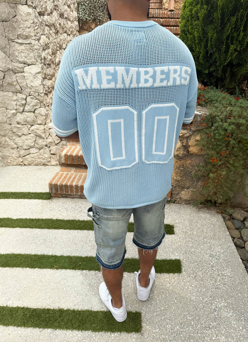Knitted Members Jersey - Baby Blue