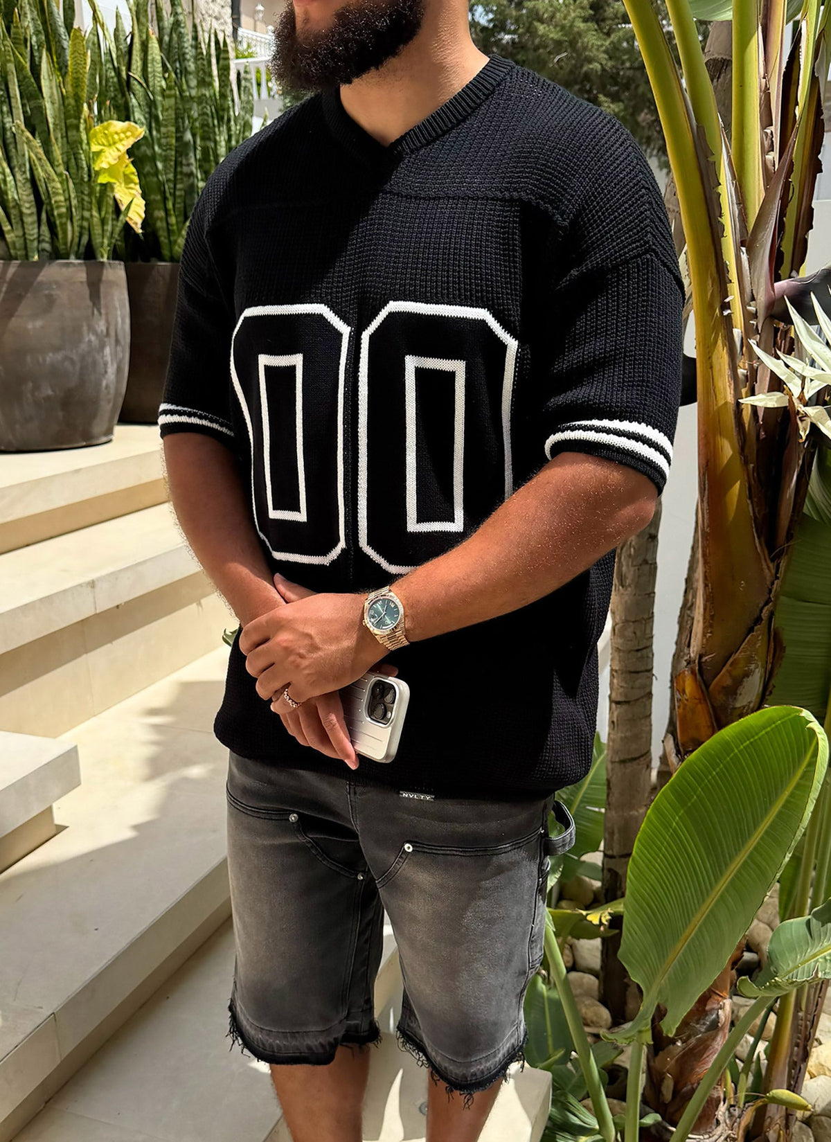 Knitted Members Jersey - Black