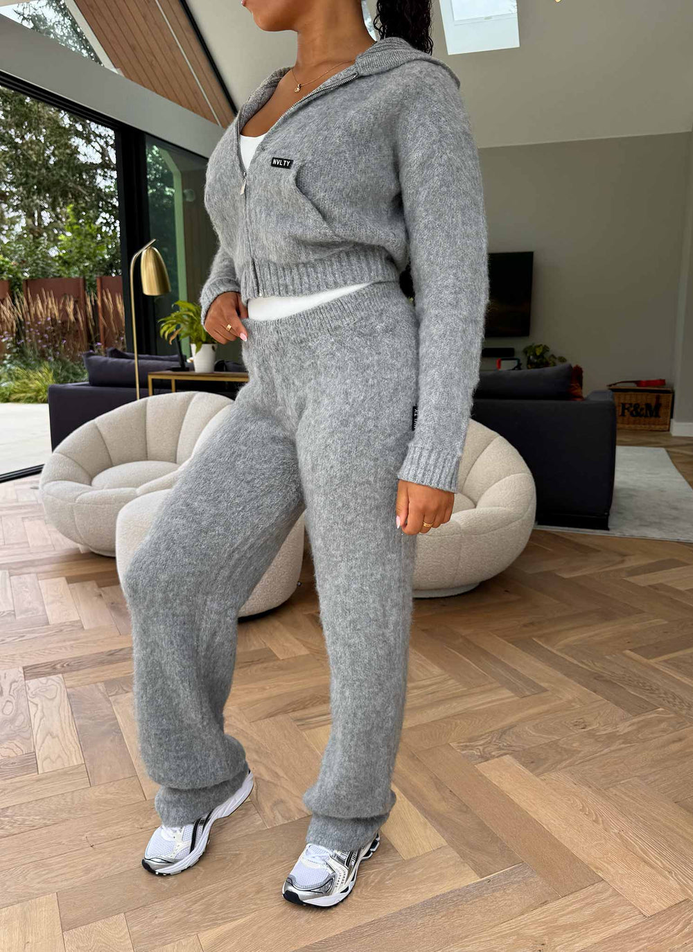 Mohair Zip Hoodie - Grey