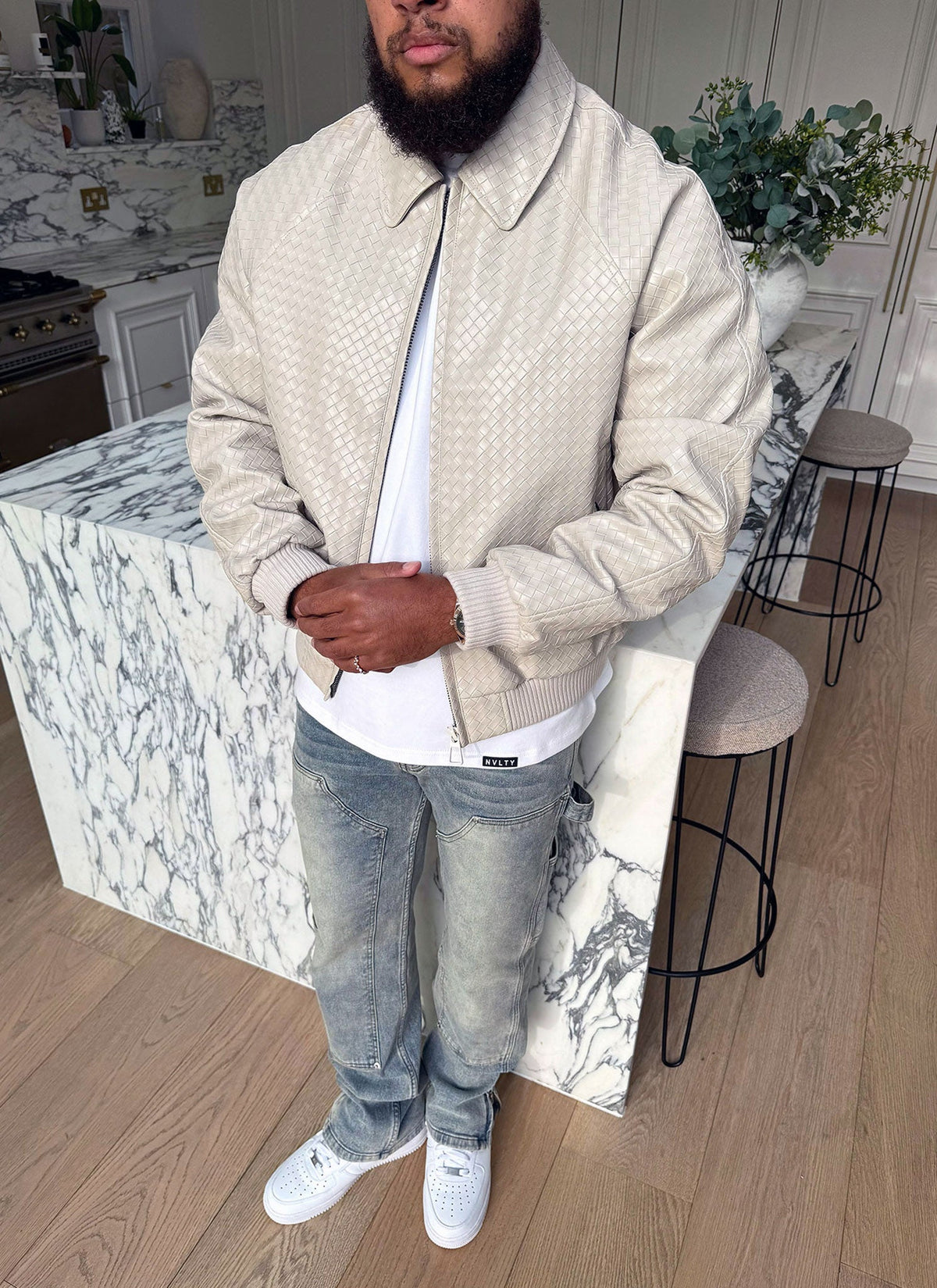 Interlock Aviator Jacket - Ivory