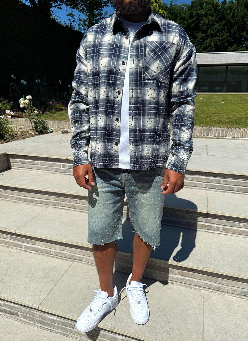 Vintage Flooded VVS Denim Shorts - Blue