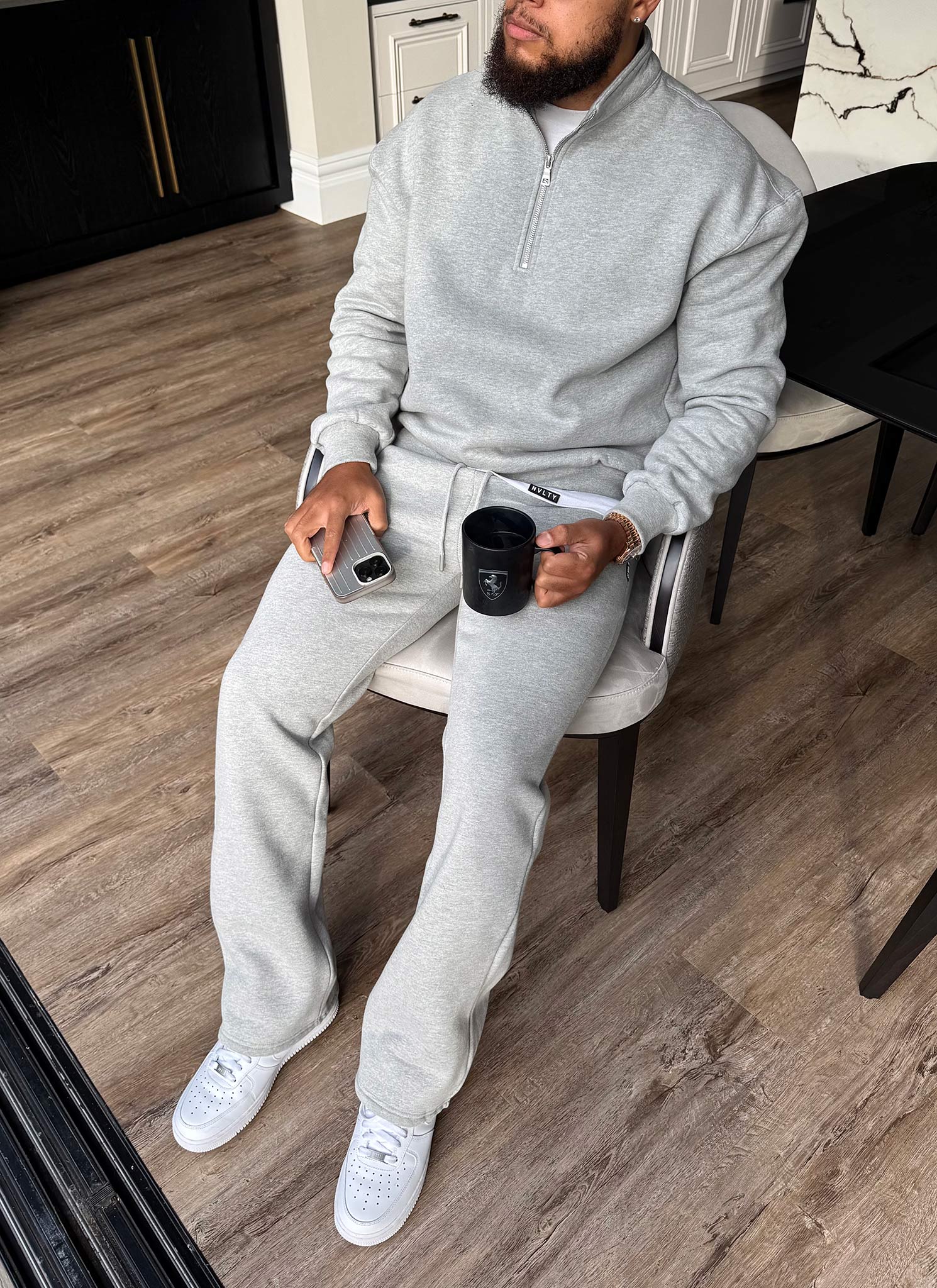 Heavyweight Luxe Quarter Zip - Grey