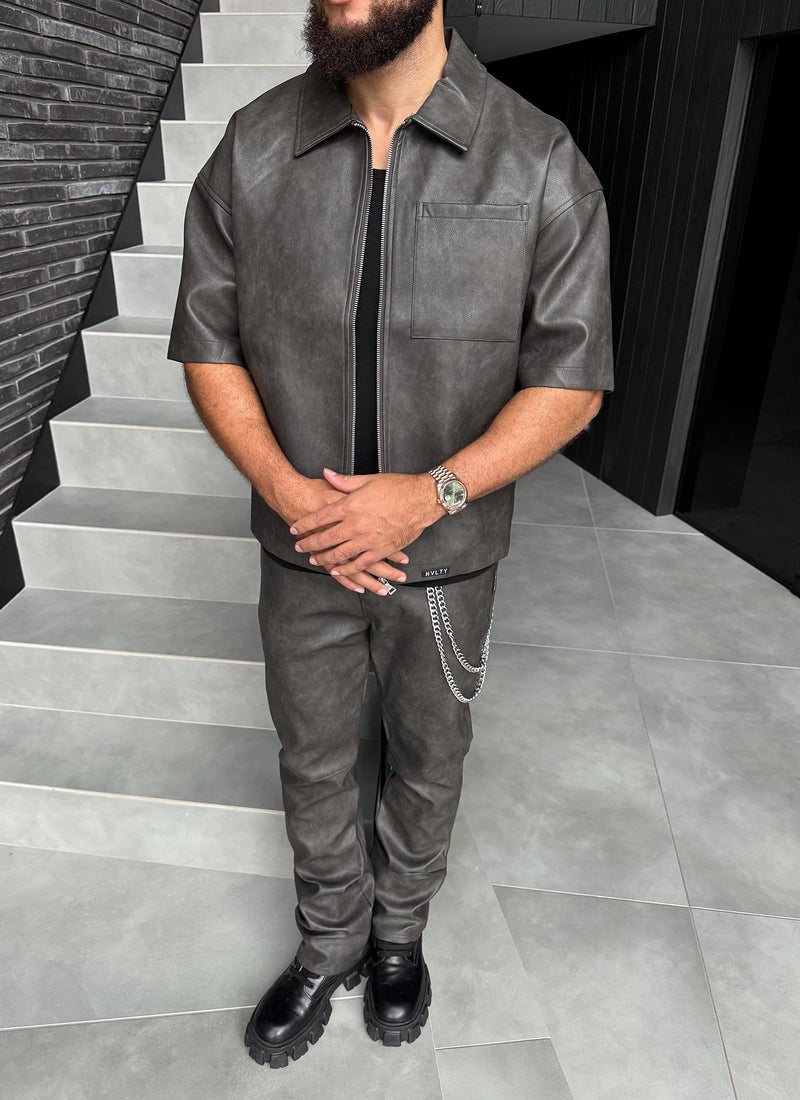 Vintage Heavyweight Leather Pants - Black