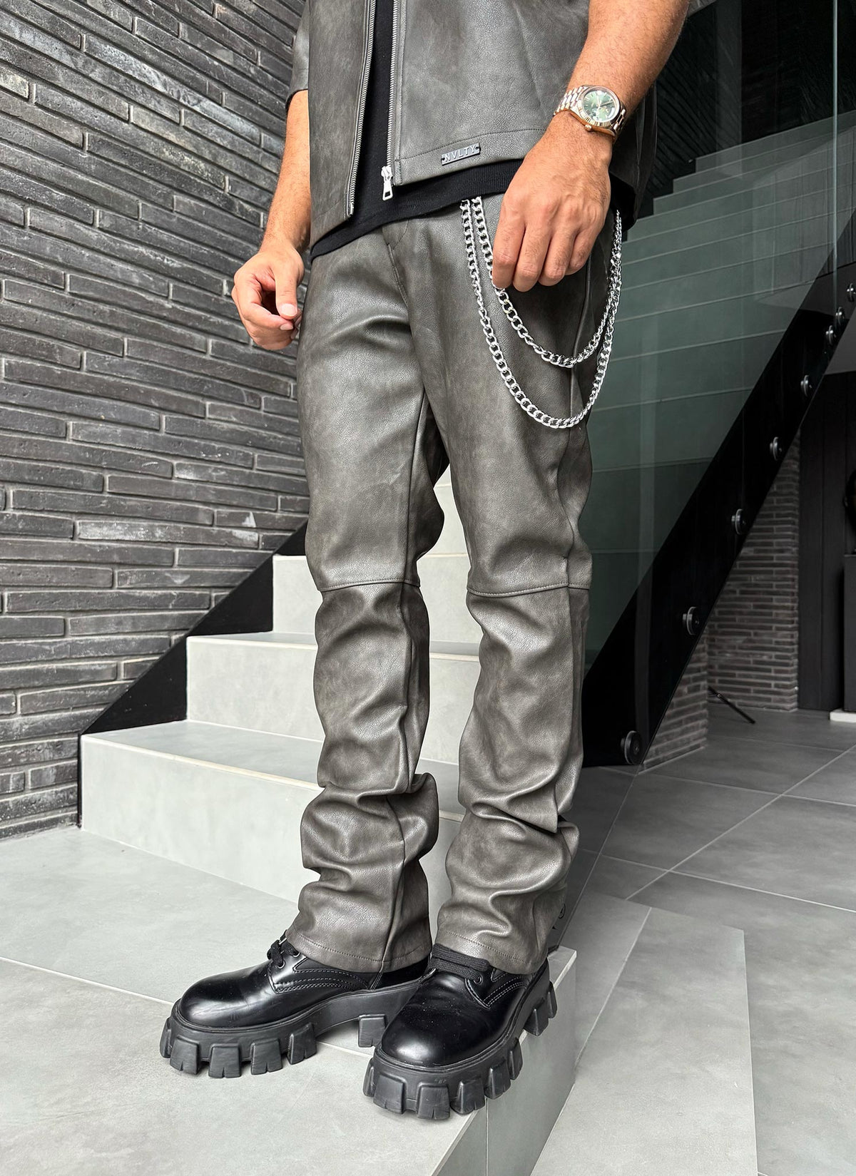 Vintage Heavyweight Leather Pants - Black