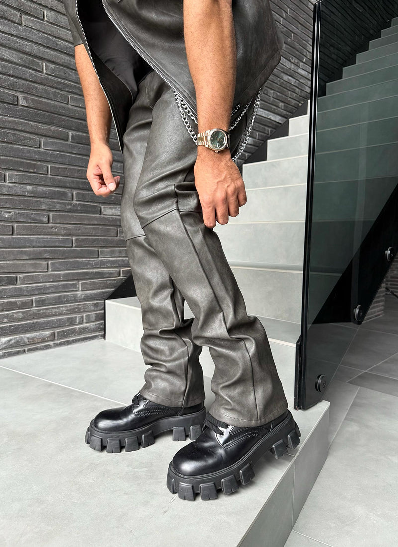 Vintage Heavyweight Leather Pants - Black