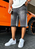 Vintage Flare Denim Shorts - Black