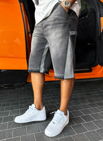 Vintage Flare Denim Shorts - Black
