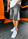 Vintage Flare Denim Shorts - Black
