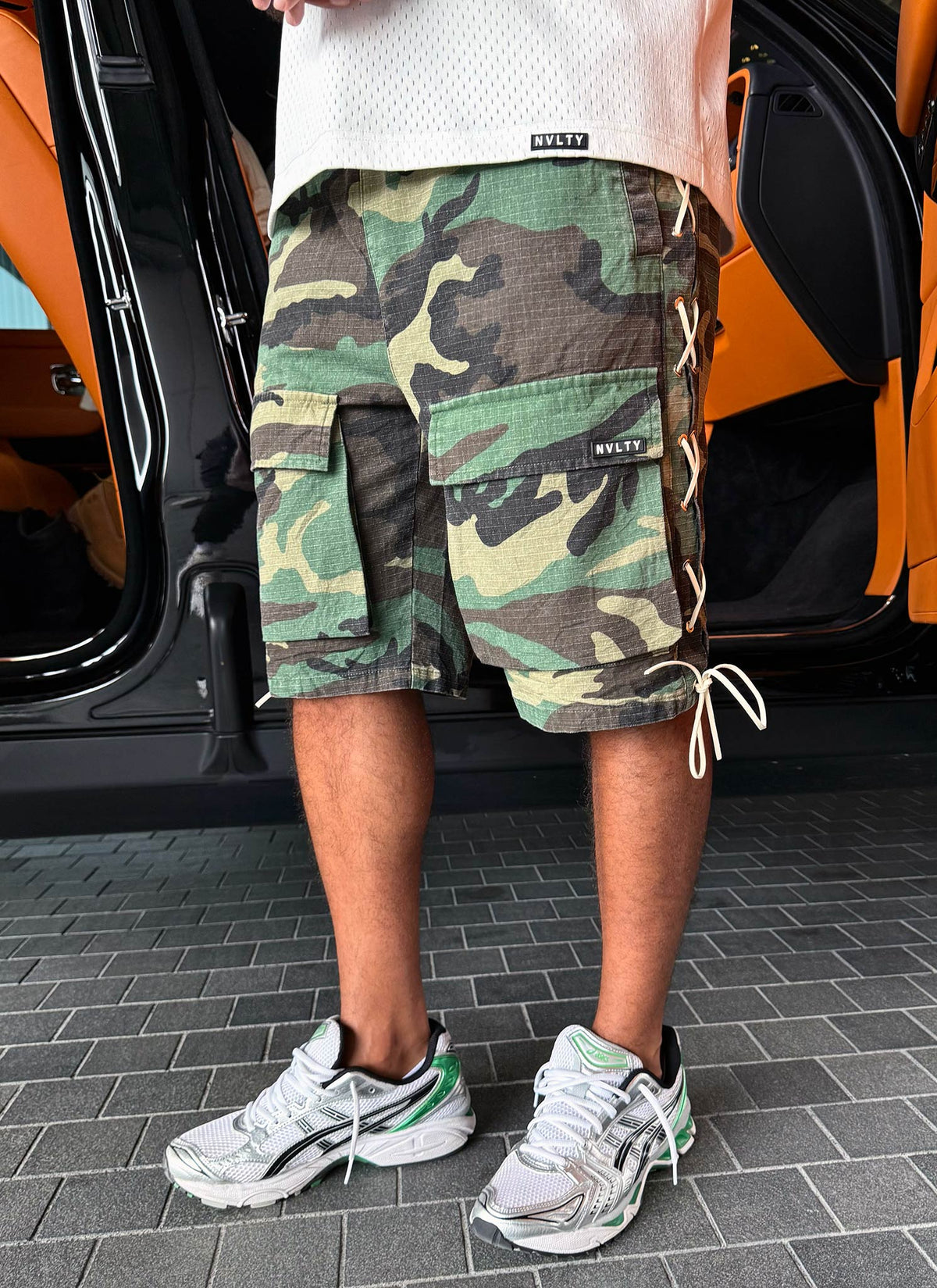Vintage Lace Cargo Shorts - Camo