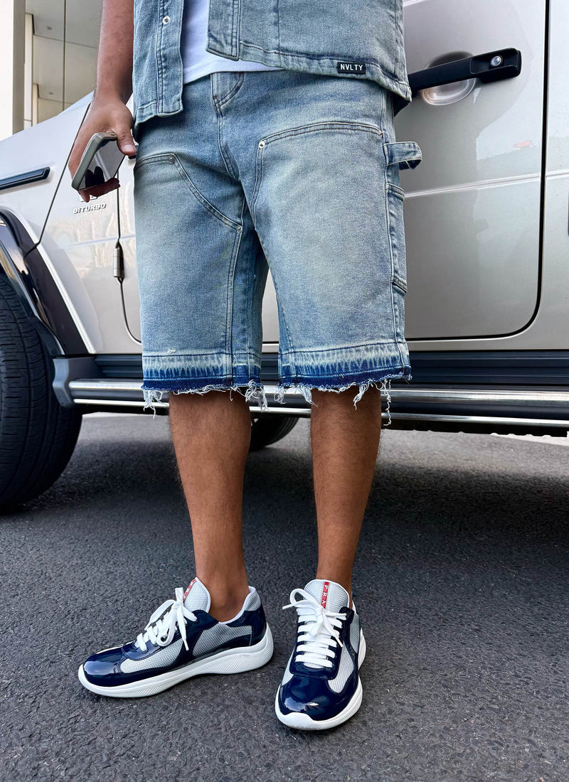 Vintage Carpenter Denim Shorts - Blue