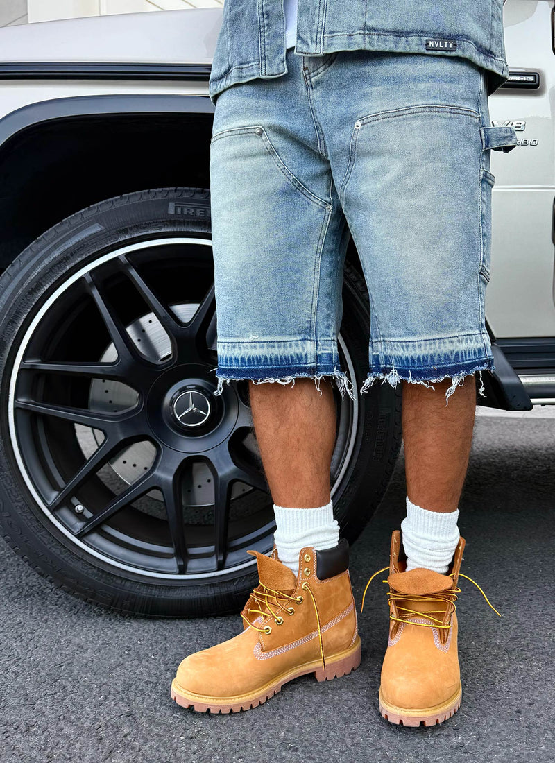Vintage Carpenter Denim Shorts - Blue