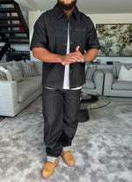 Structured Selvedge Denim Shirt - Black