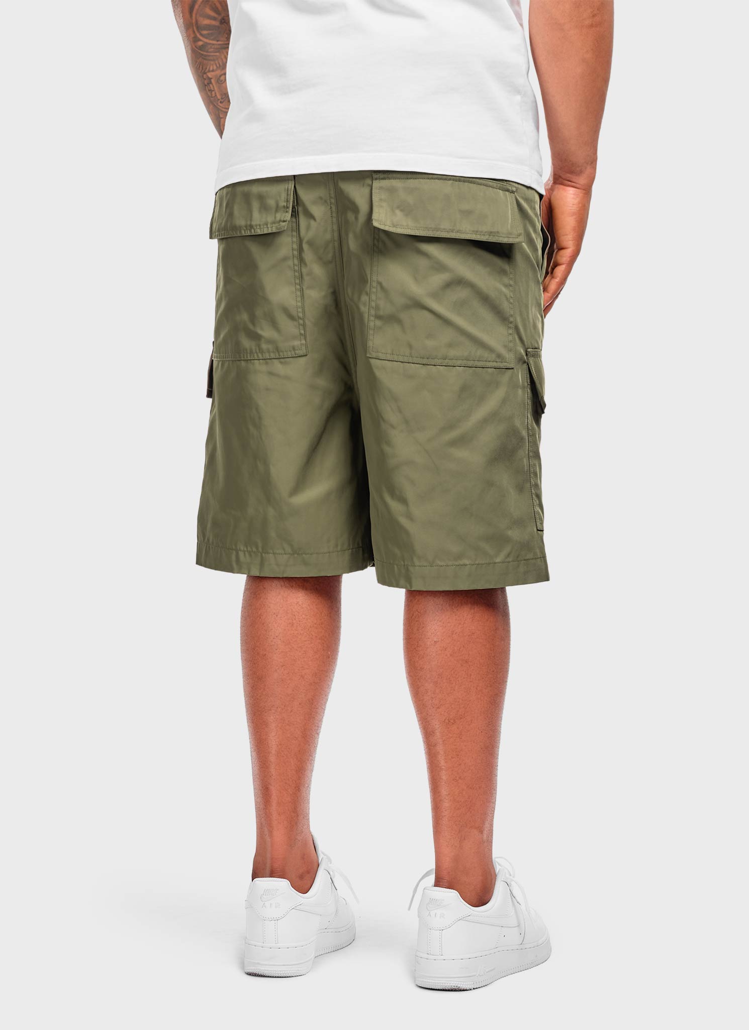 Nylon Cargo Shorts - Khaki