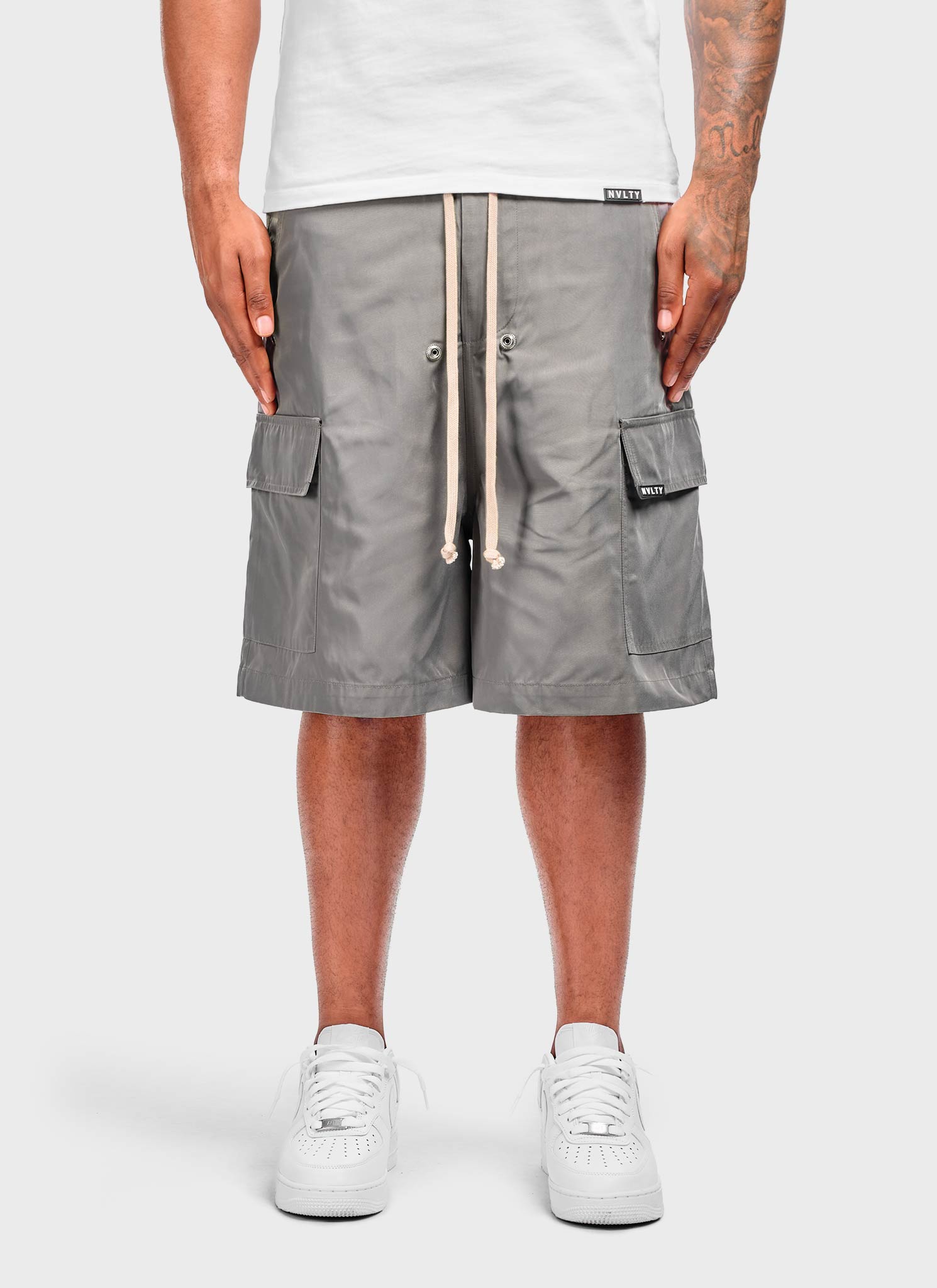 Nylon Cargo Shorts - Grey