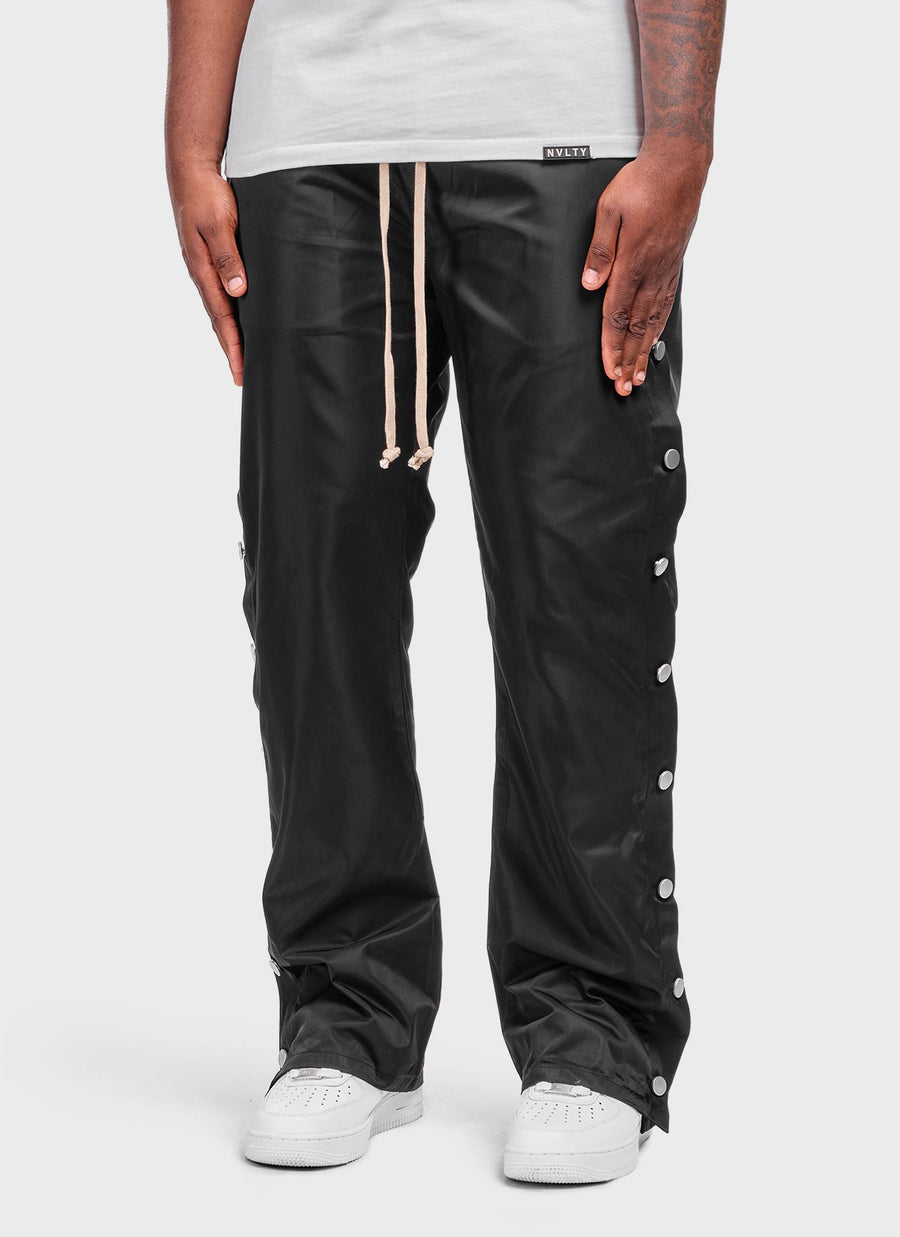 Nylon Snapper Track Pants - Black