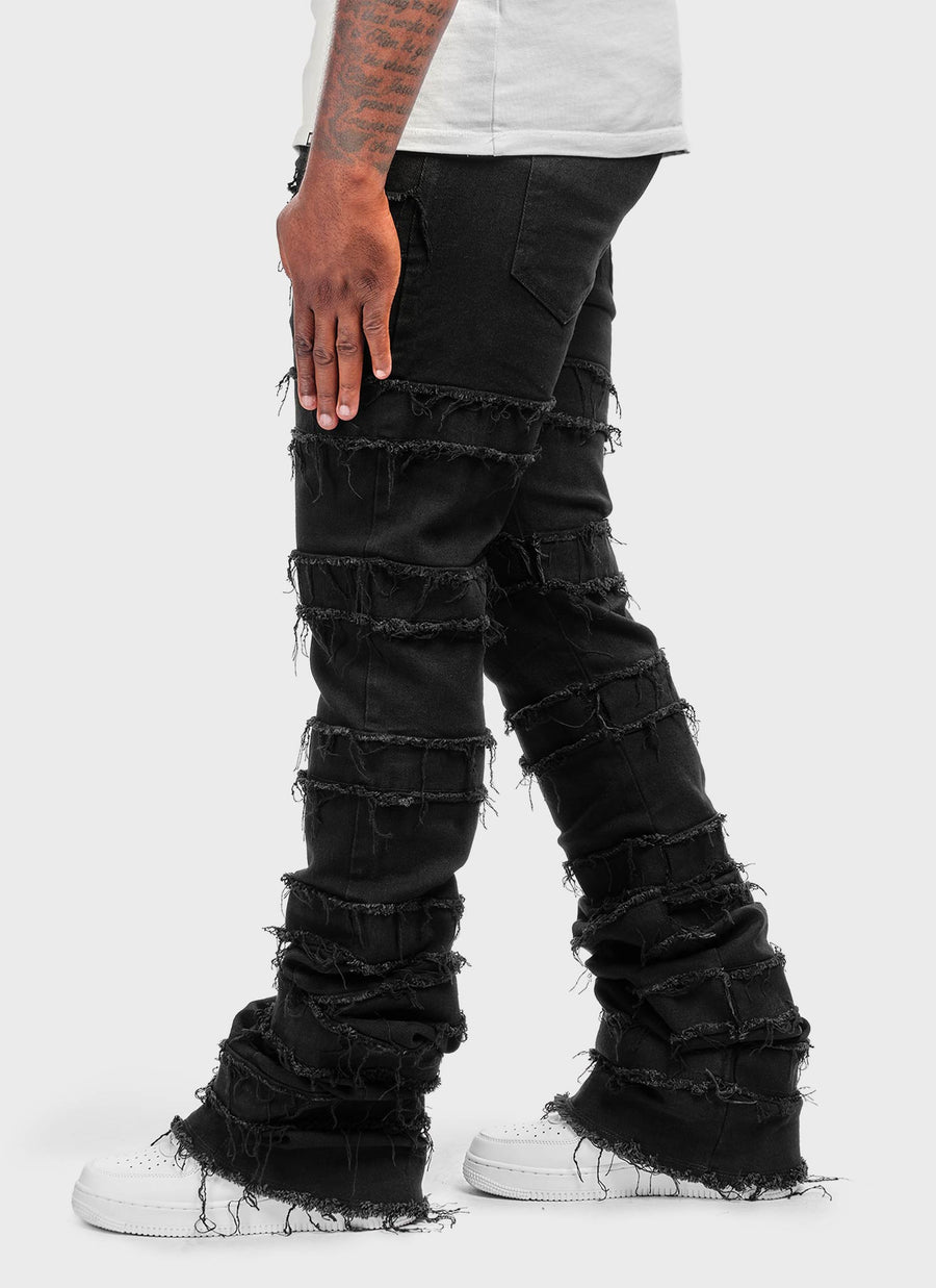 Vintage Flare Thread Jeans - Black