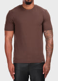 Knit Fitted T-Shirt - Brown