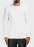 Knit Fitted Long Sleeve T-Shirt - White