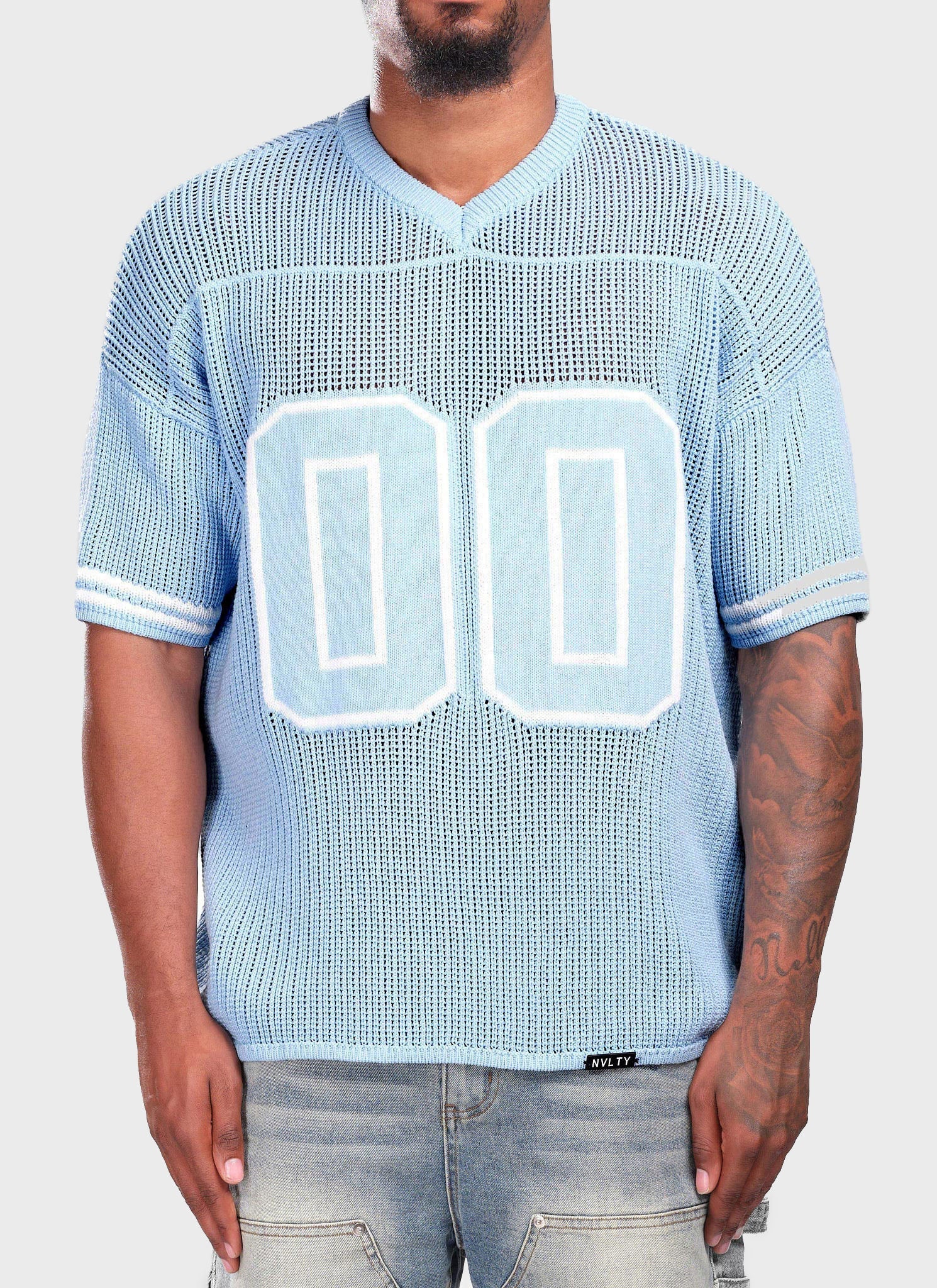 Knitted Members Jersey - Baby Blue