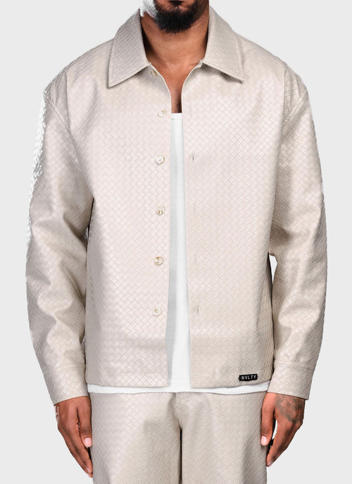 Leather Interlock Shirt - Ivory