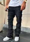 Vintage Flare Thread Jeans - Black