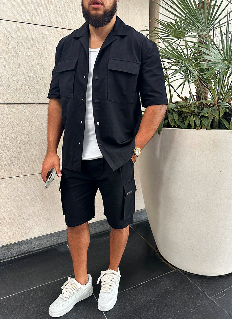 Vintage Cargo-Hemd – Schwarz
