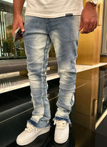 Vintage Flare Sunfaded Jeans - Blue