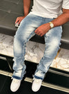 Vintage Flare Sunfaded Jeans - Blue