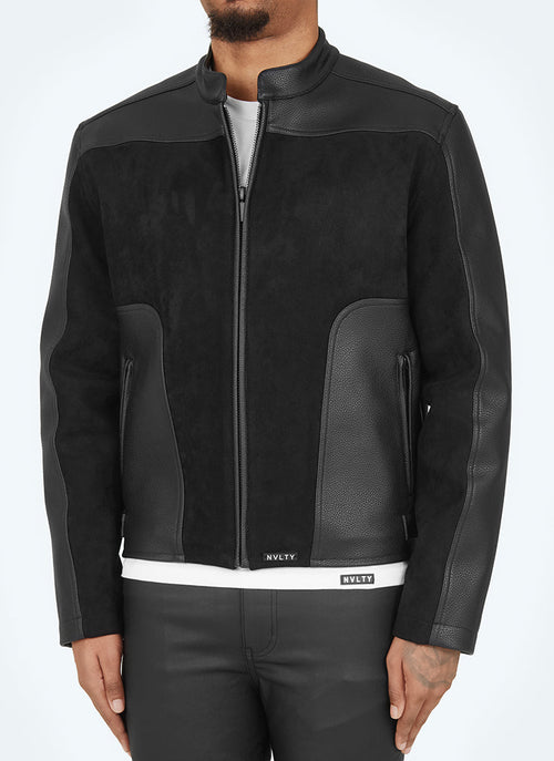 Moto Biker Jacket - Black