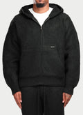 Mohair Zip Hoodie - Black