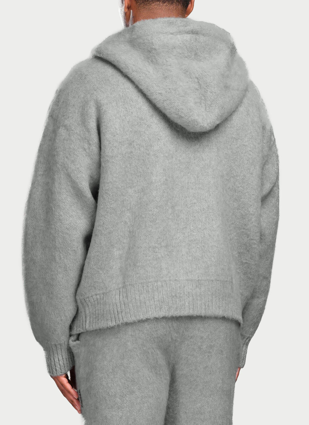 Mohair Zip Hoodie - Grey