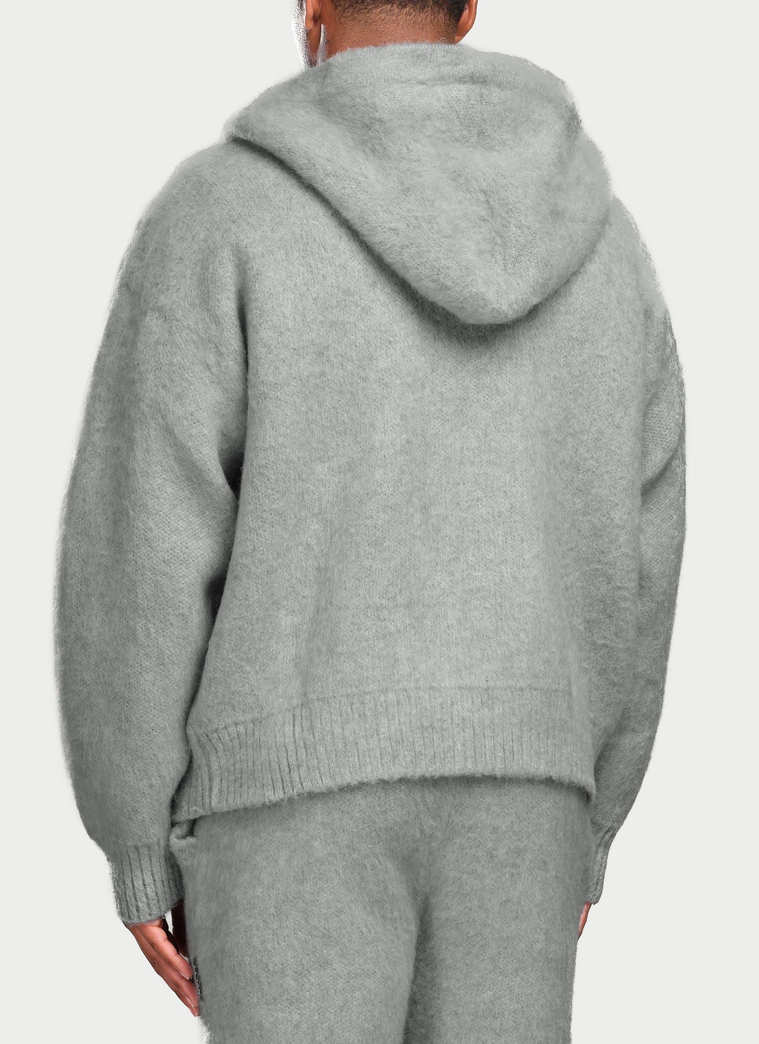 Mohair Zip Hoodie - Grey