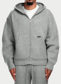 Mohair Zip Hoodie - Grey