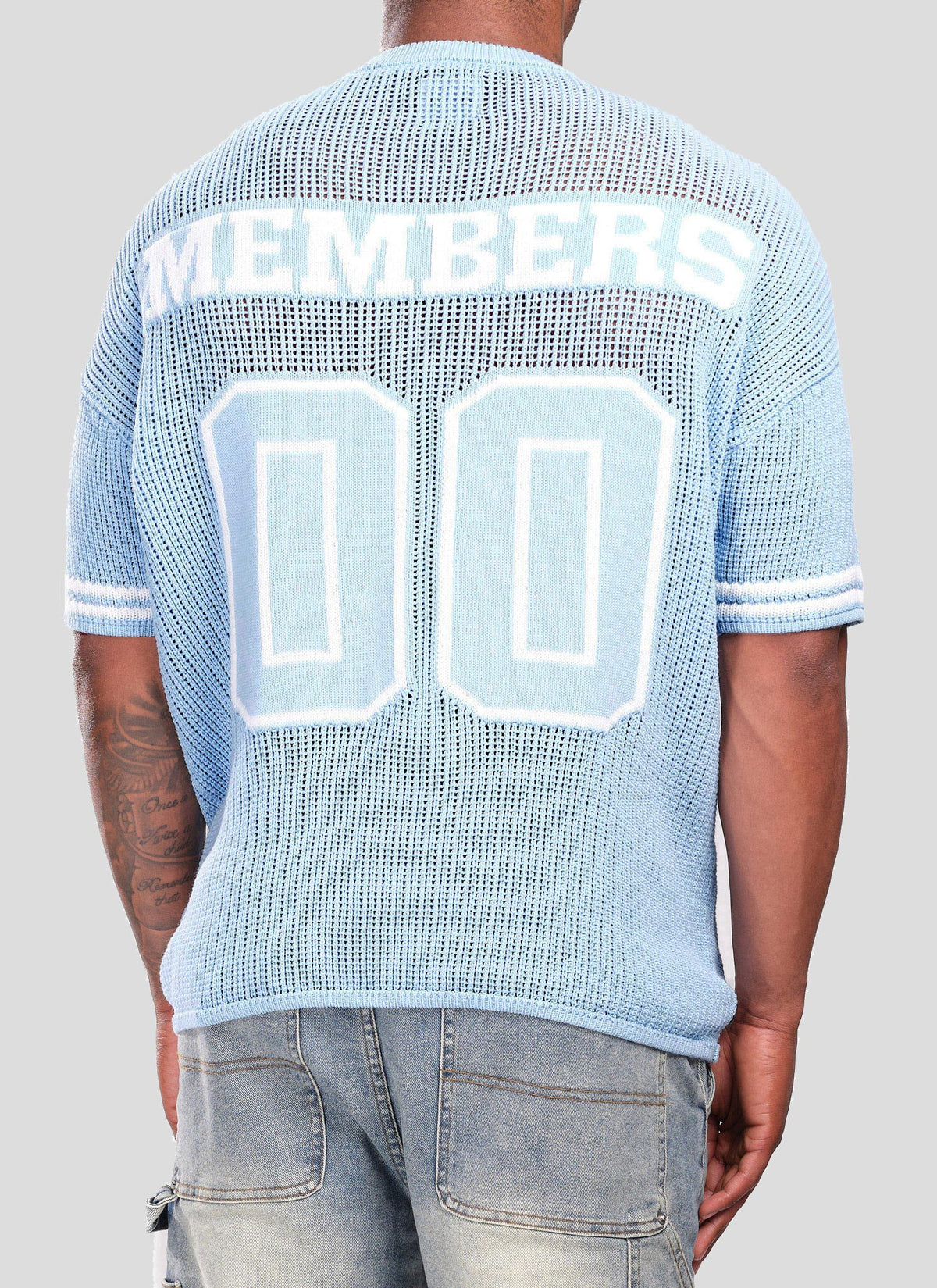 Knitted Members Jersey - Baby Blue