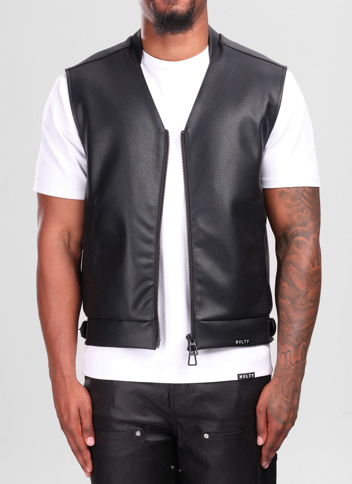Leather Vest - Black