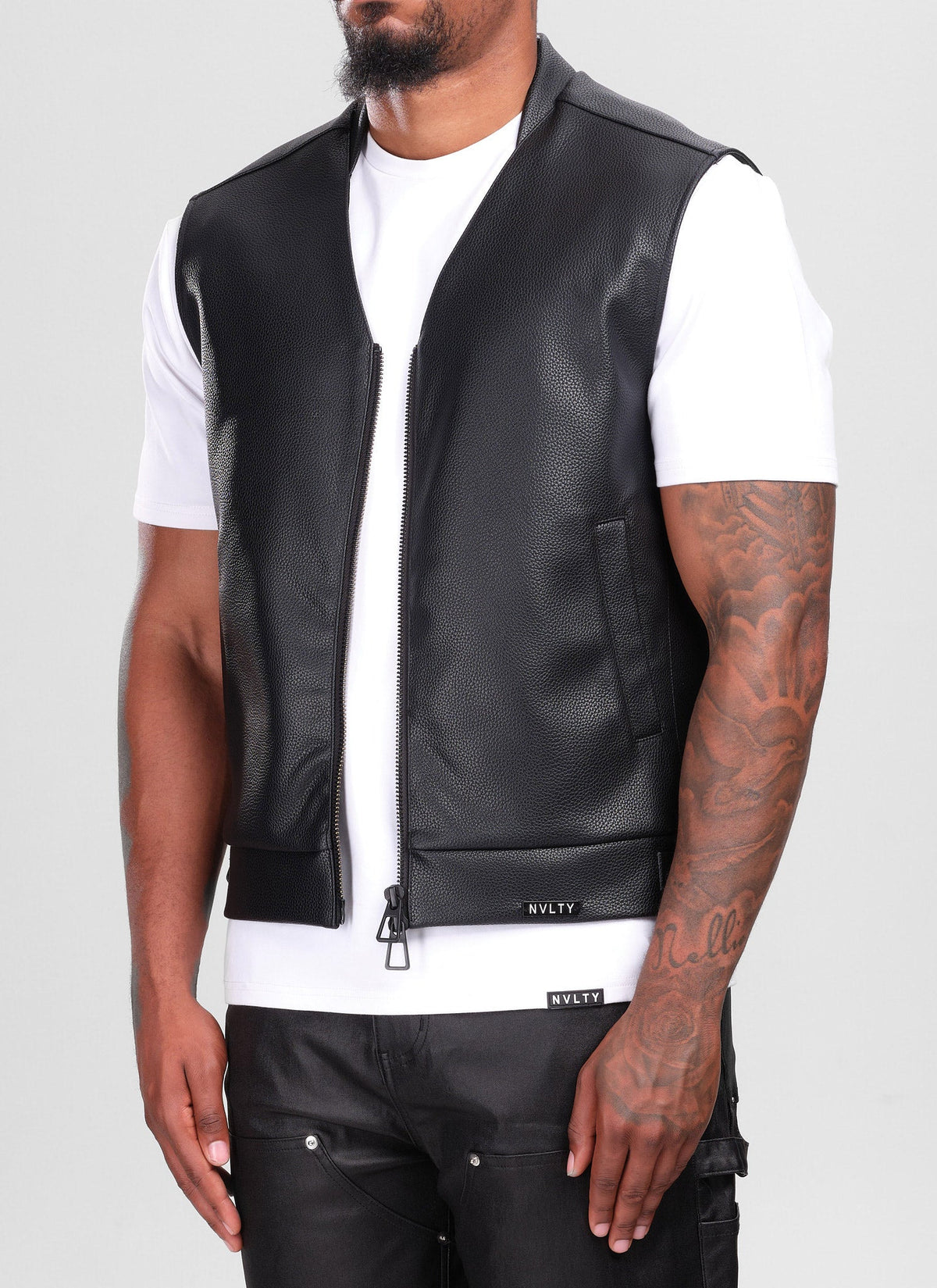 Leather Vest - Black