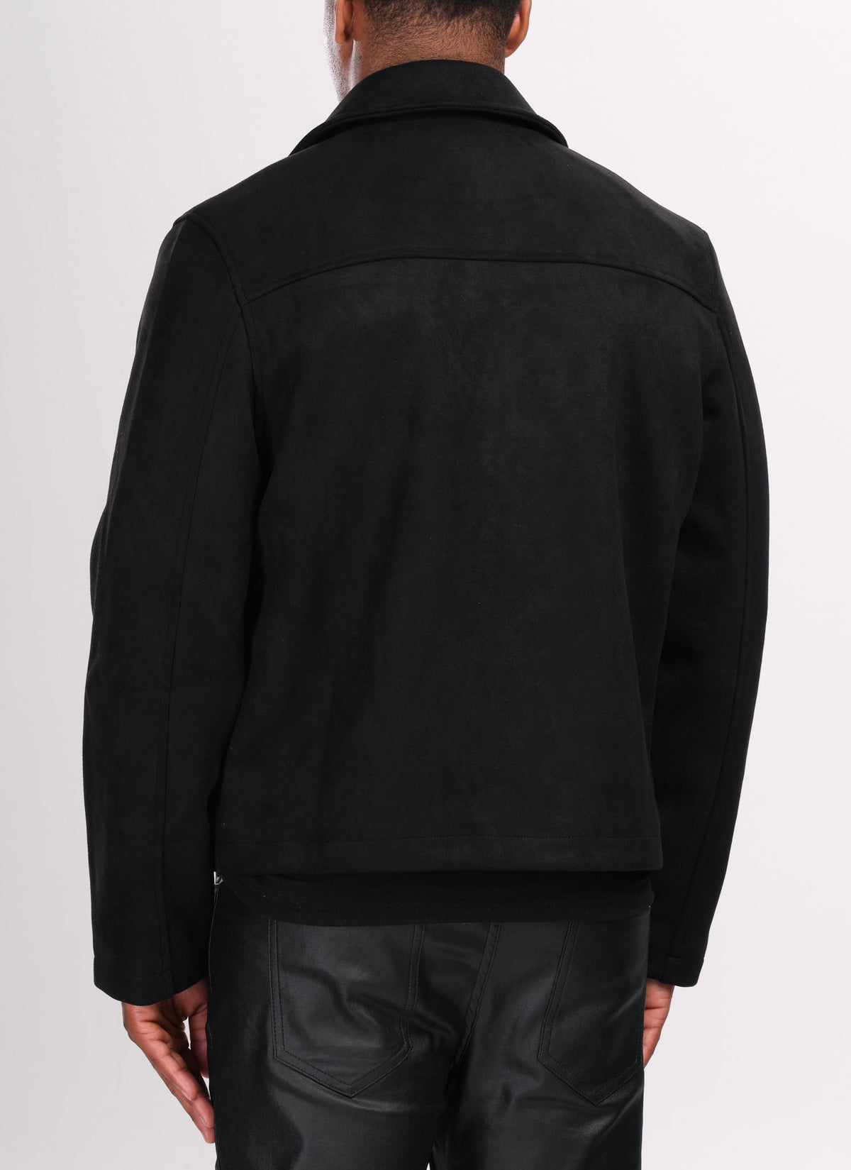 Suede Closure Jacket - Black