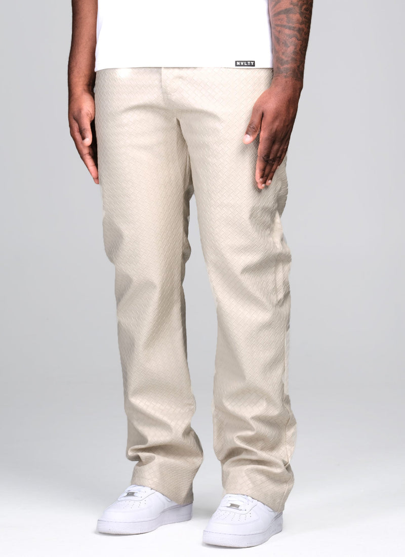 Leather Interlock Pants - Ivory