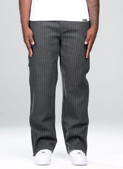 Heavyweight Pinstripe Pants - Grey