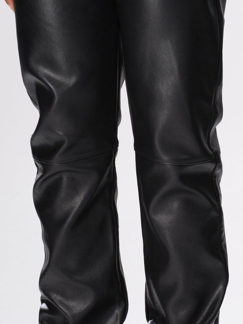 Heavyweight Leather Pants - Black