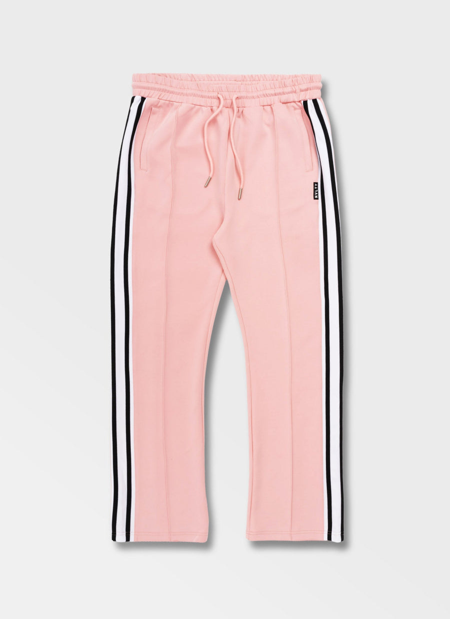 Panelled Luxe Track Pants - Baby Pink