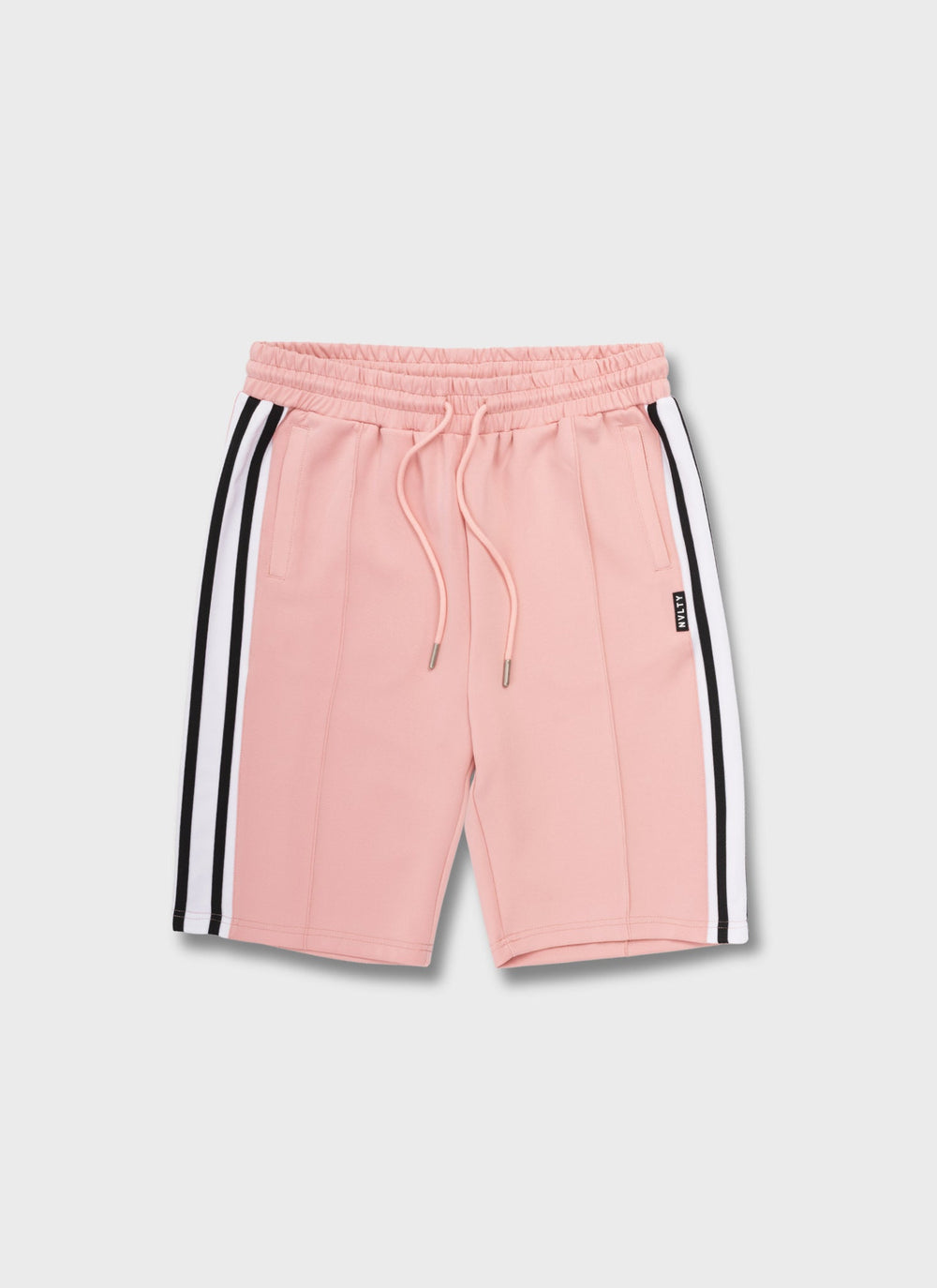 Panelled Luxe Track Shorts - Baby Pink