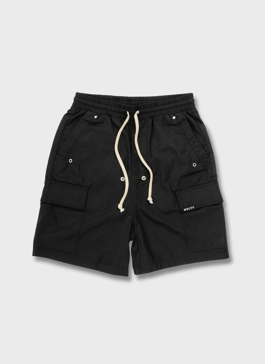 Nylon Cargo Shorts - Black