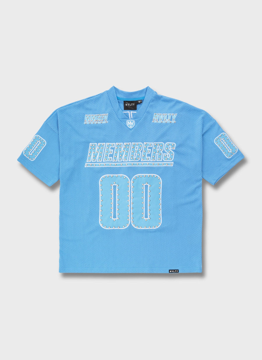 Members Studded Jersey - Baby Blue